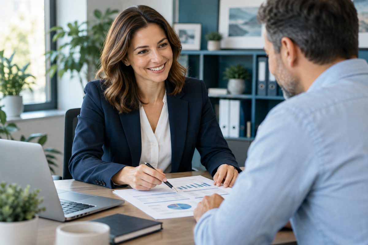 Tax advisor reviewing a return with a client